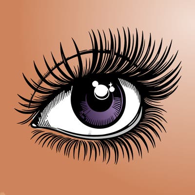 realistic eye long eylashes