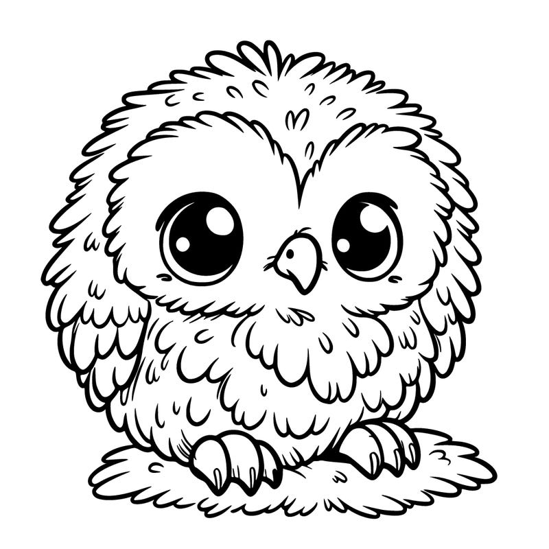 fluffy baby owl