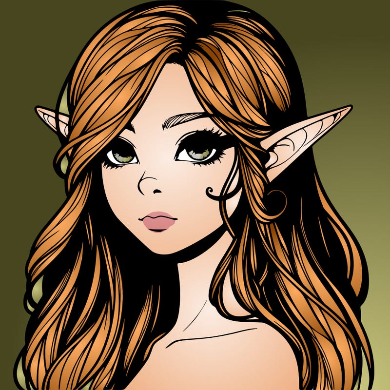 elf girl realistic dark fantasy