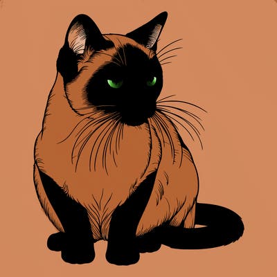 realistic siamese cat