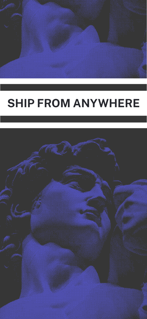 Lunel - Promotional graphic for Lunel mobile development environment with a purple statue and text saying Ship From Anywhere