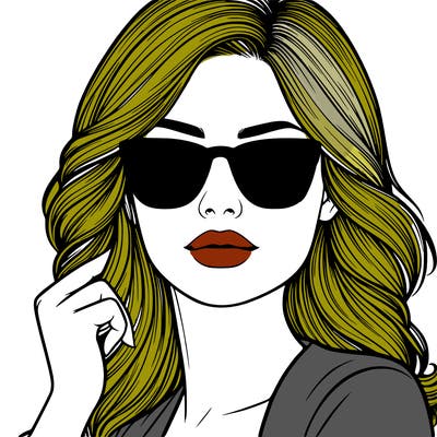 realistic woman with sunglasses