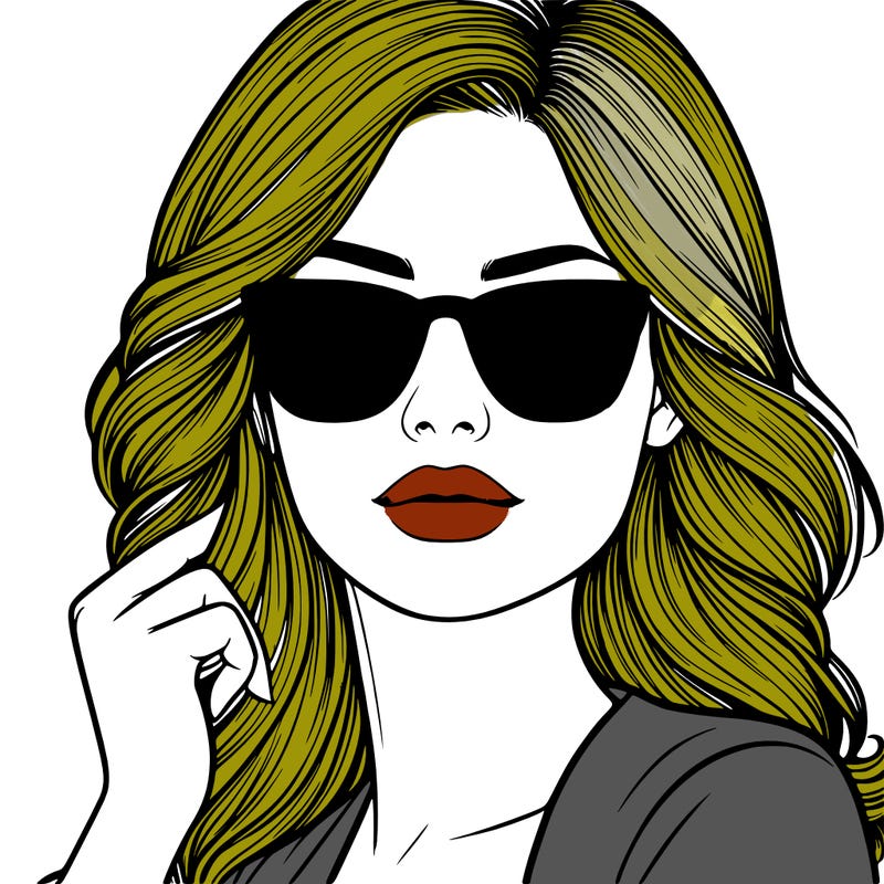 realistic woman with sunglasses