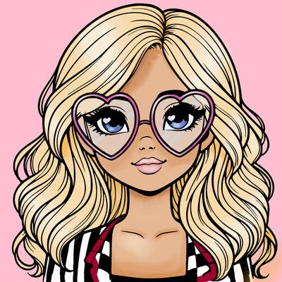 realistic girl wearing heart shaped glasses