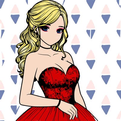 realistic girl in prom dress