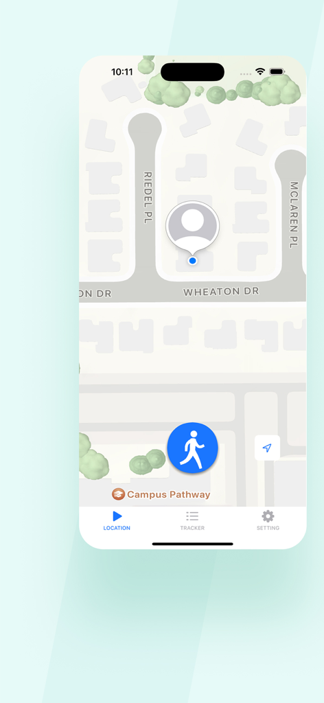 GPS Locate: Joystick&Routes Go - GPS Locate app interface showing a street map with a walking tracker and navigation menu