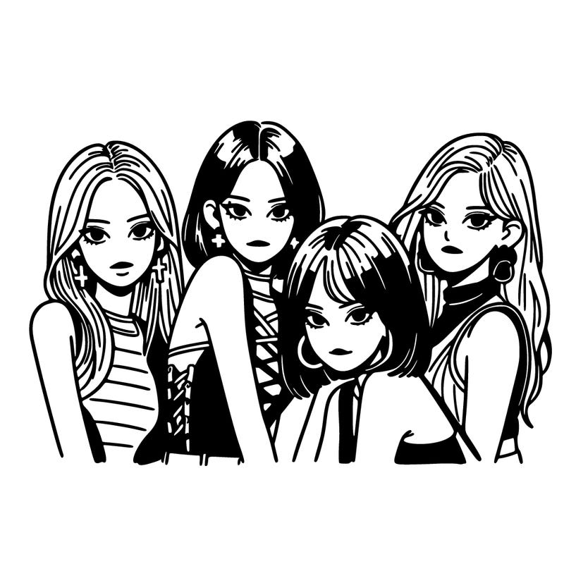 k-pop girl group realistic