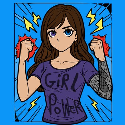 realistic girl with powers