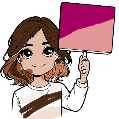 realistic girl holding up a sign