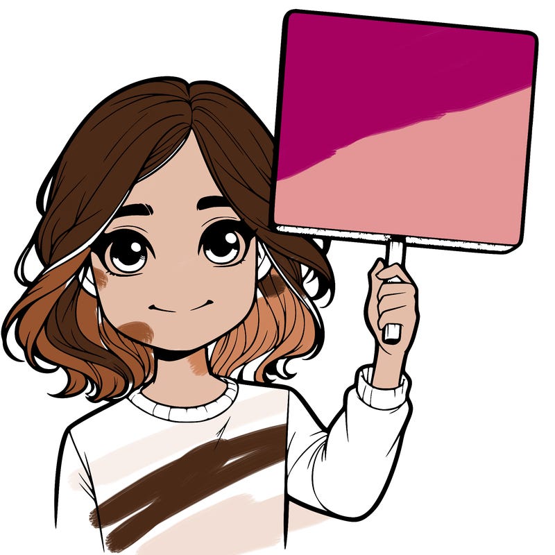 realistic girl holding up a sign