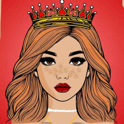 a realistic girl with crown
