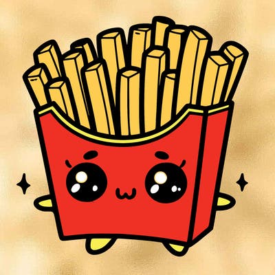a cute. french fries