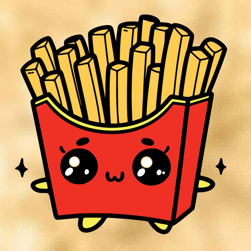 a cute. french fries