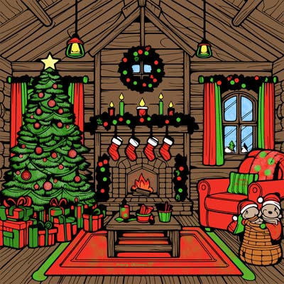 christmas house interior