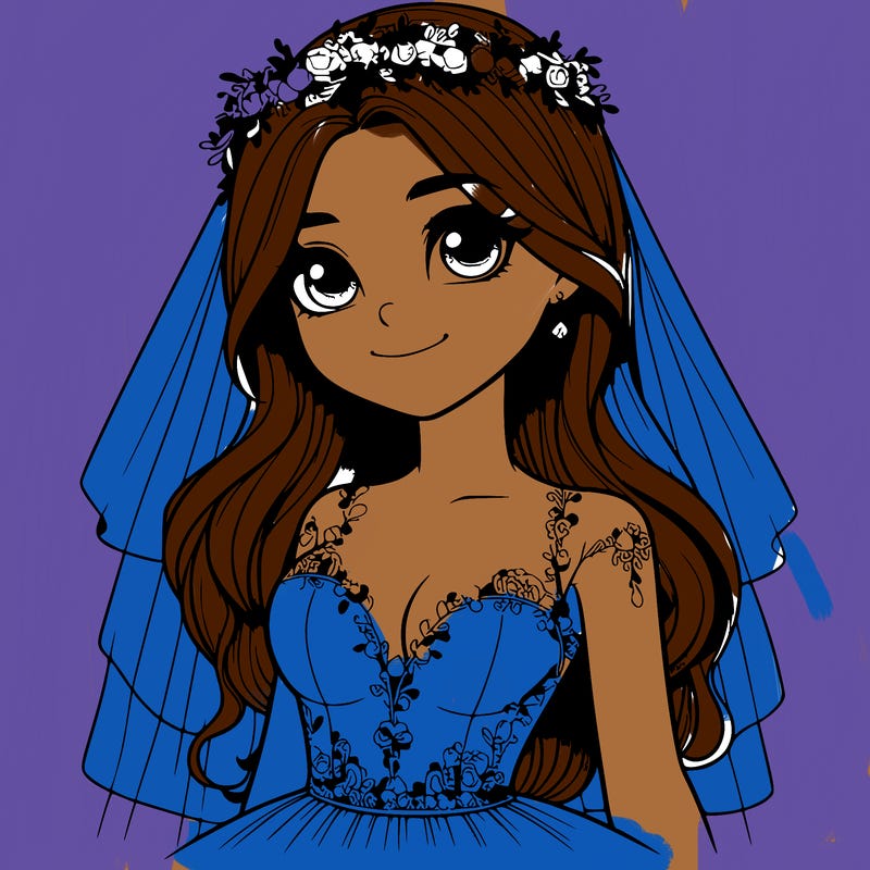 realistic girl in a wedding dress