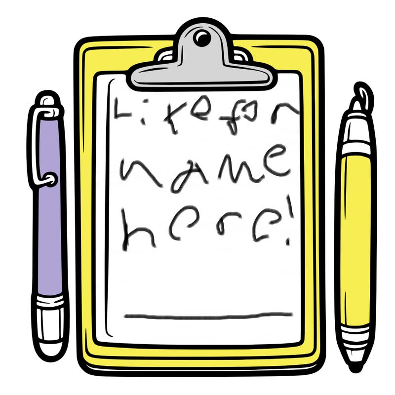 blank clip board with pen