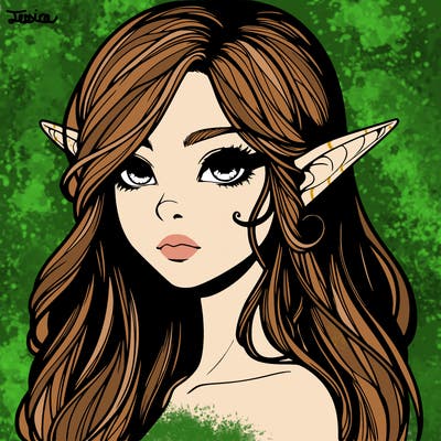 elf girl realistic dark fantasy