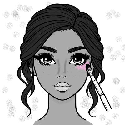 realistic person with makeup