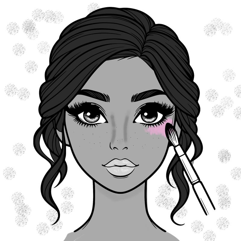 realistic person with makeup