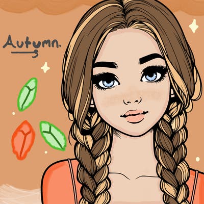 realistic girl with braids