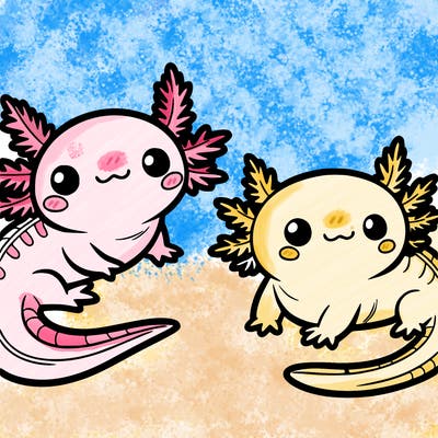 cute axolotls
