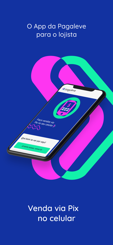 Pagaleve Lojistas - Pagaleve Lojistas app interface on a smartphone screen showing mobile sales via Pix payment