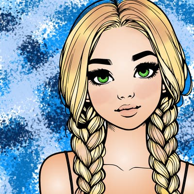 realistic girl with braids