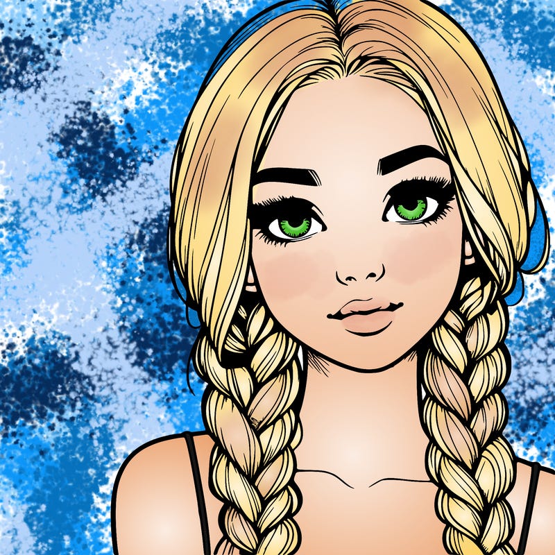 realistic girl with braids