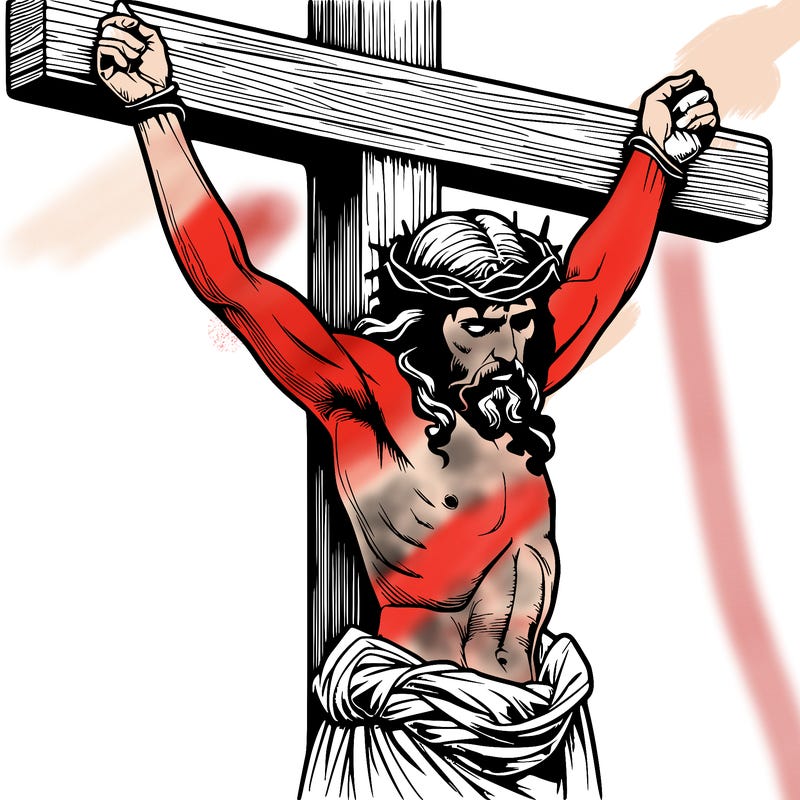 jesus realistic on the cross