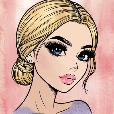 realistic girl with lashes