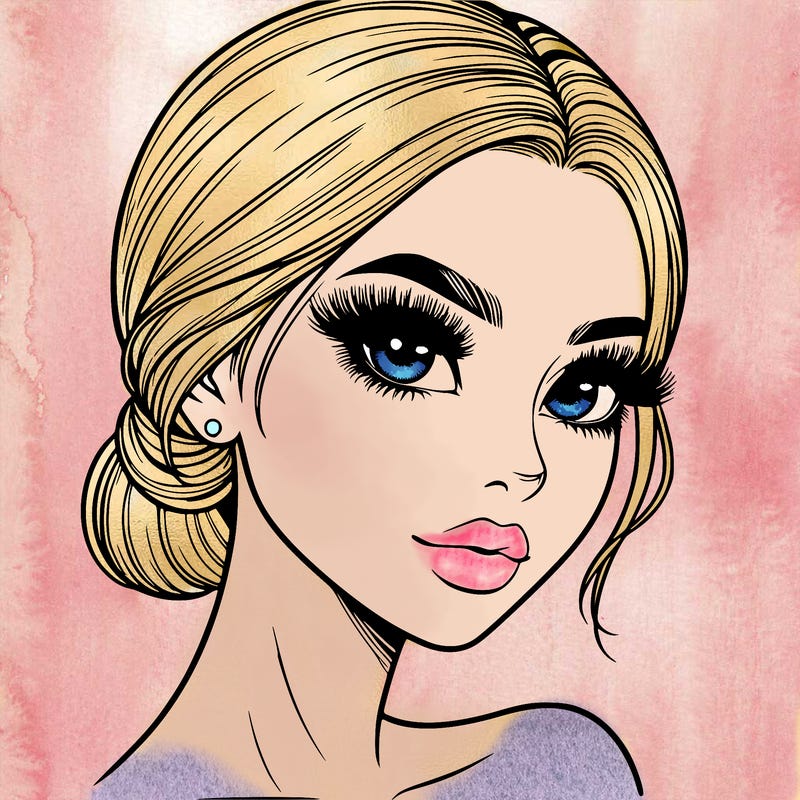 realistic girl with lashes