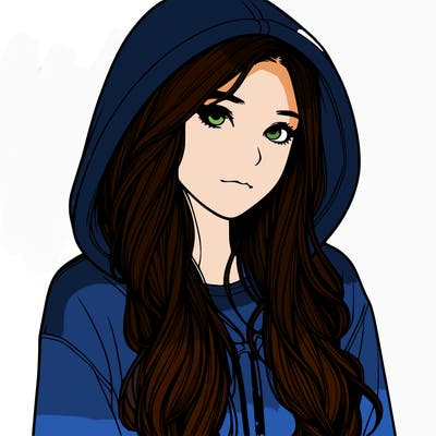 realistic girl with hoodie