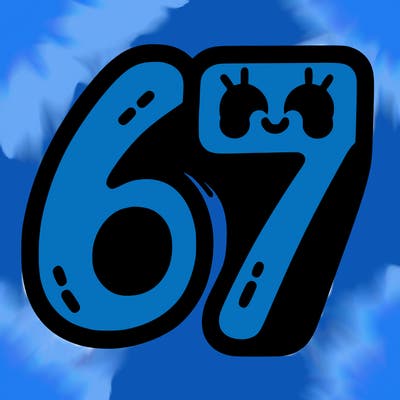 the numbers 67