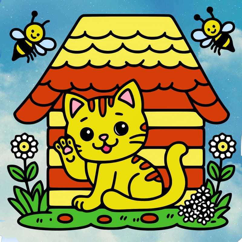 cat in a bee hive