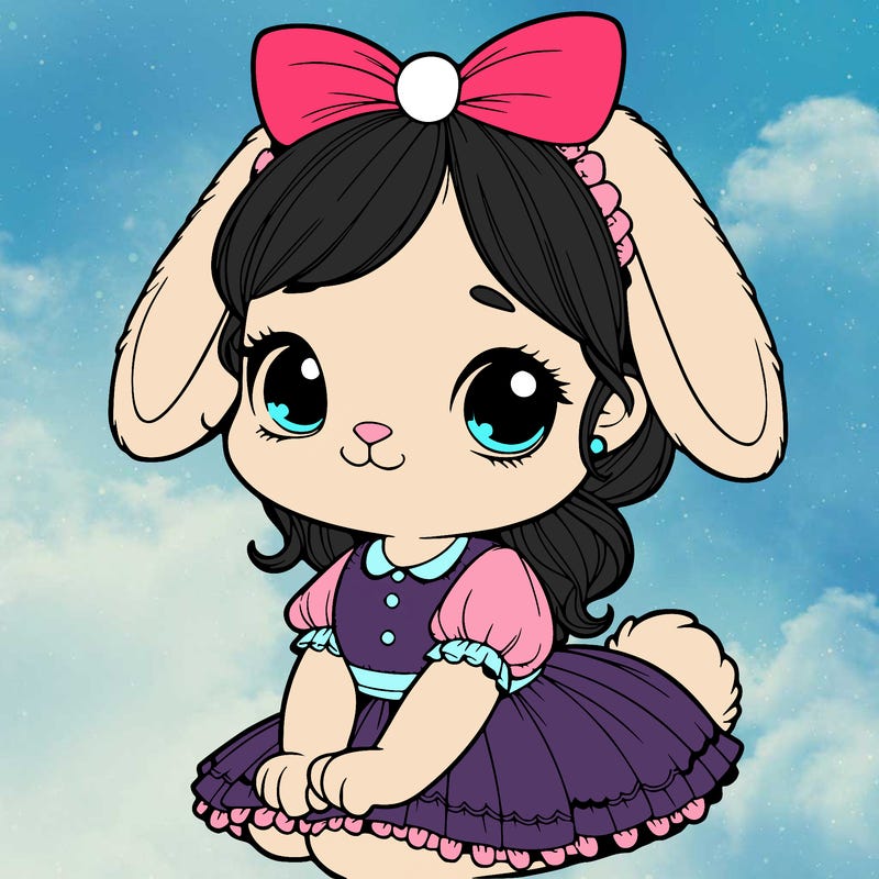 cute easter bunny girl realistic