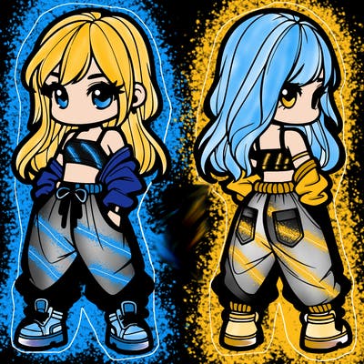 girl in crop top and baggy pants