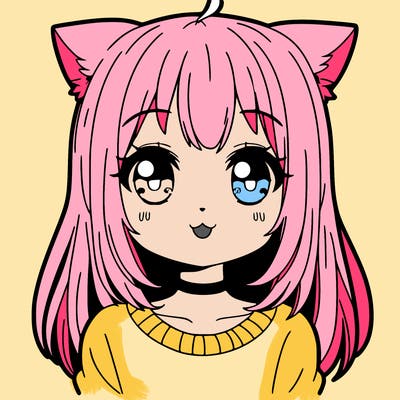 a cute anmie girl with cat ears