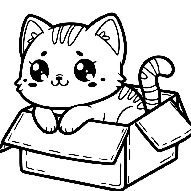 cute cat in a box