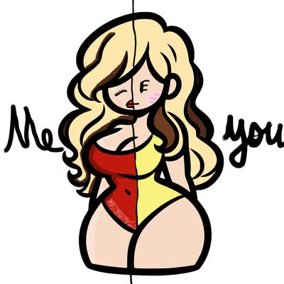 curvy woman with hair