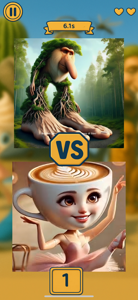 Tralalero Fight - A versus matchup between two surreal AI-generated characters in the Tralalero Fight mobile game