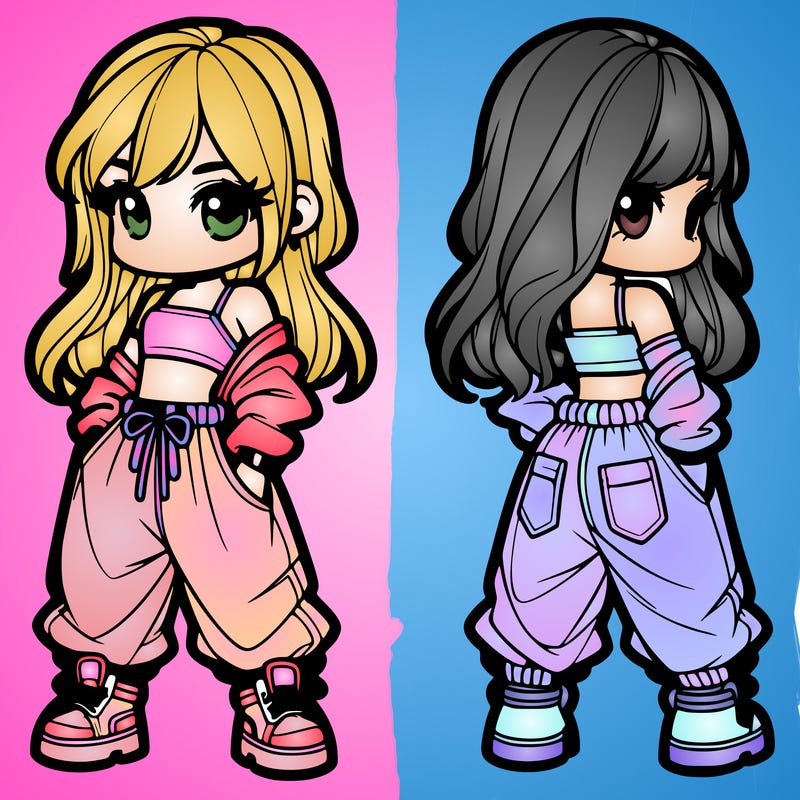 girl in crop top and baggy pants