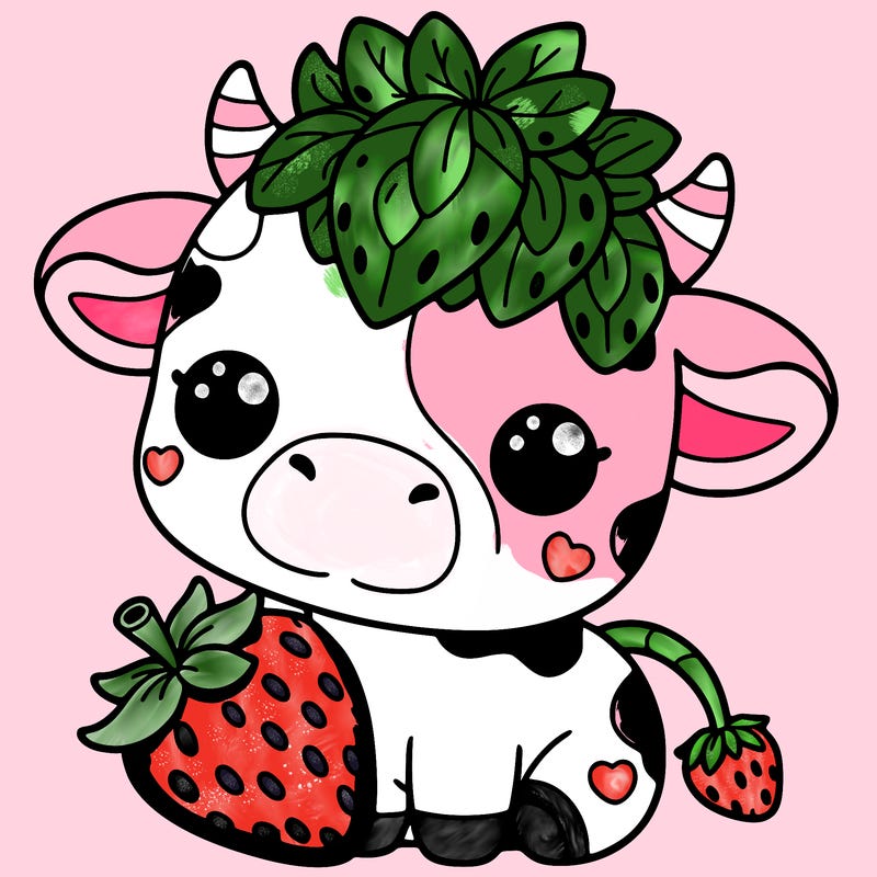 cute strawberry cow
