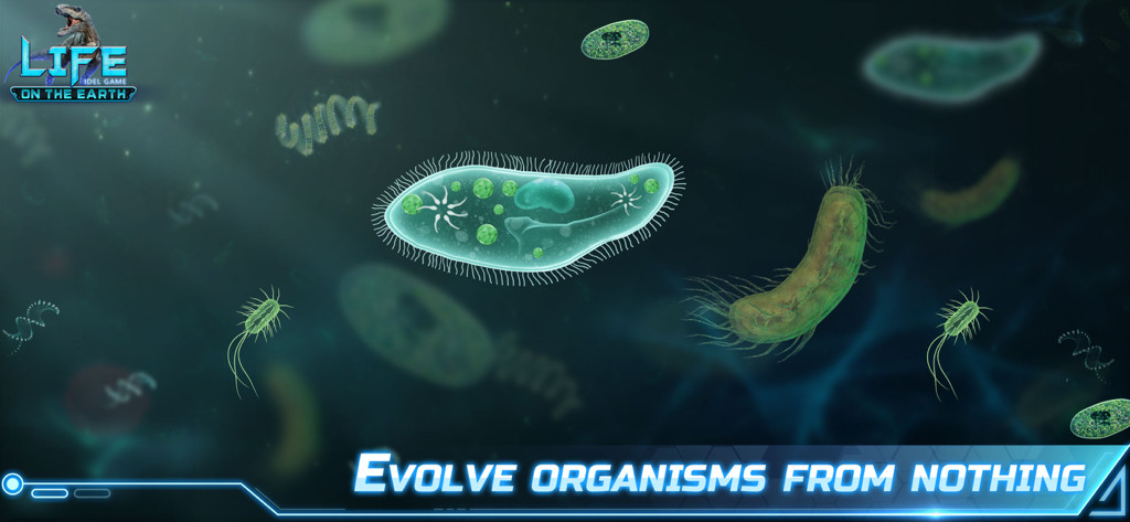 Microscopic organisms and cells evolving in the Life on Earth game