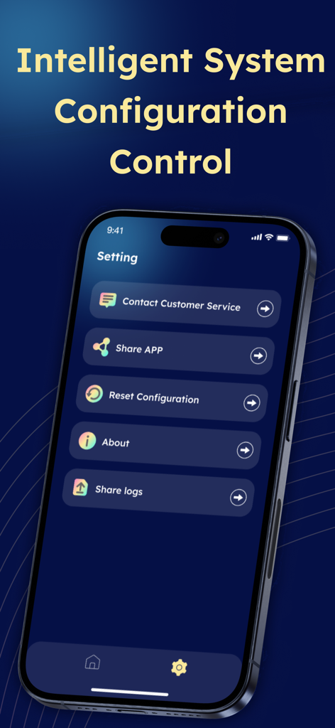 VPN - Rabbit Turbo VPN Proxy - Schermata delle impostazioni di Rabbit Turbo VPN che mostra le opzioni di controllo della configurazione del sistema su un iPhone
