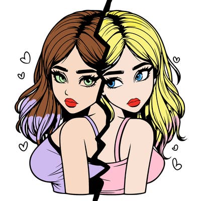 realistic girl split