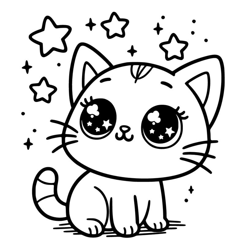 cute cat staring up at the stars