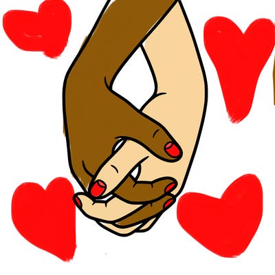 hands in shape of heart