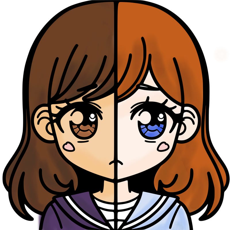a split of a girl