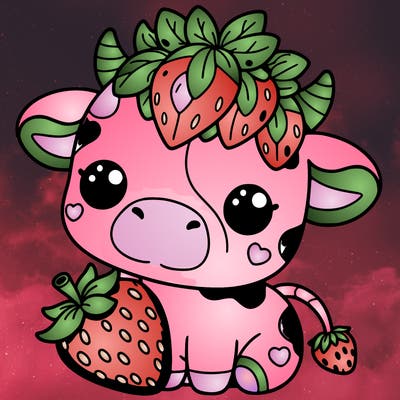 cute strawberry cow