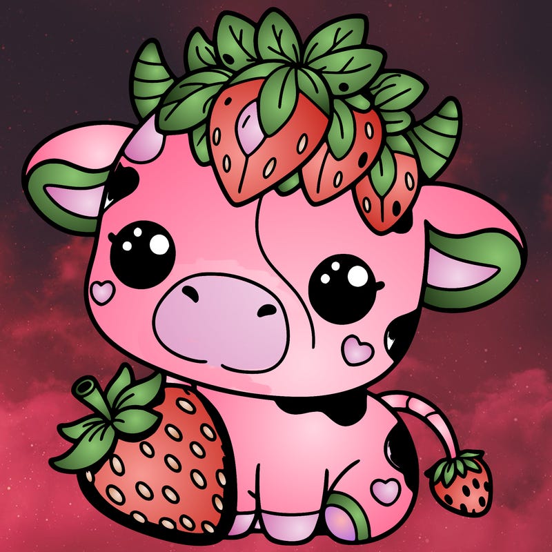 cute strawberry cow